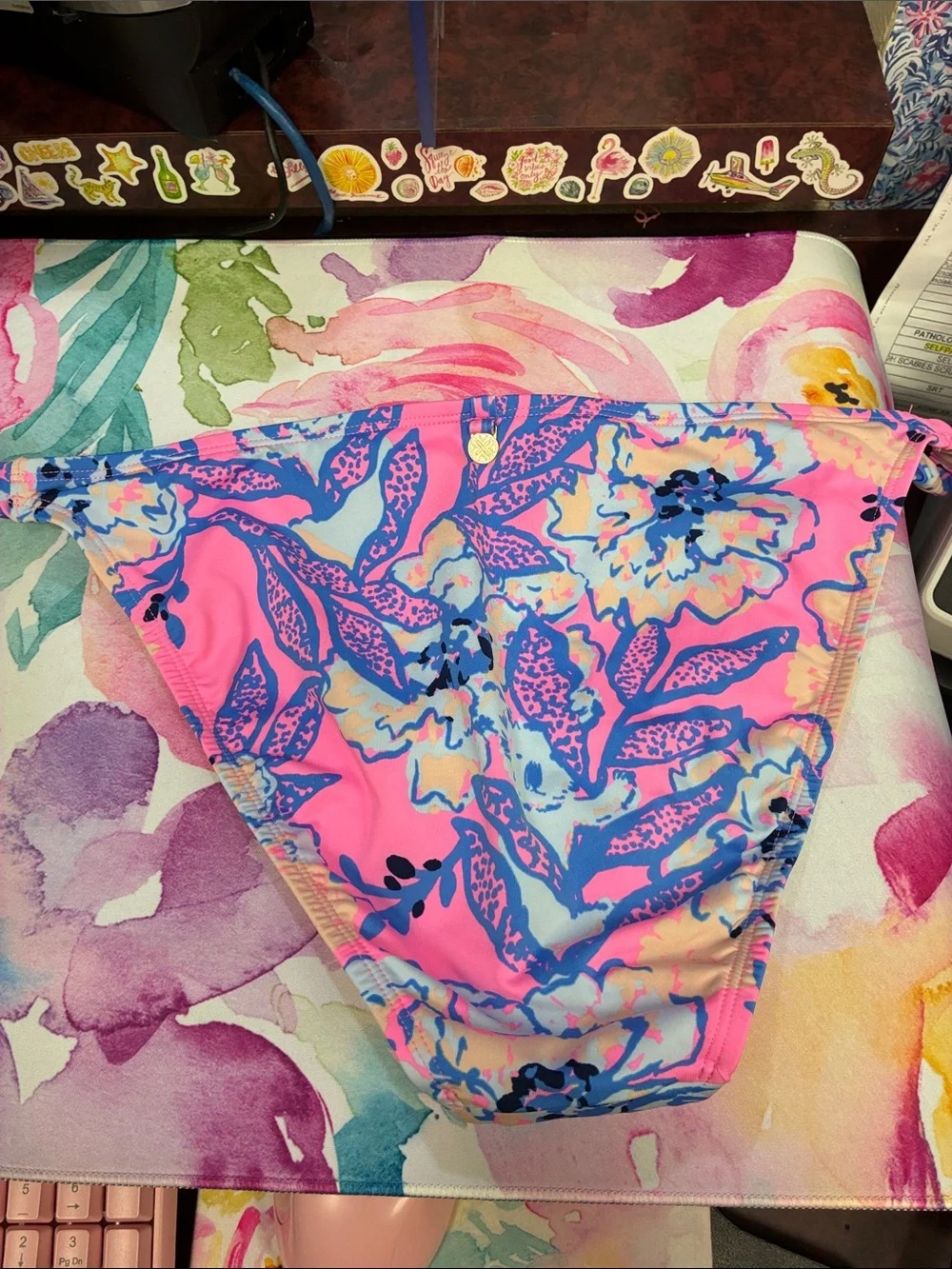 Lilly Pulitzer Pink Floral Bikini Bottom